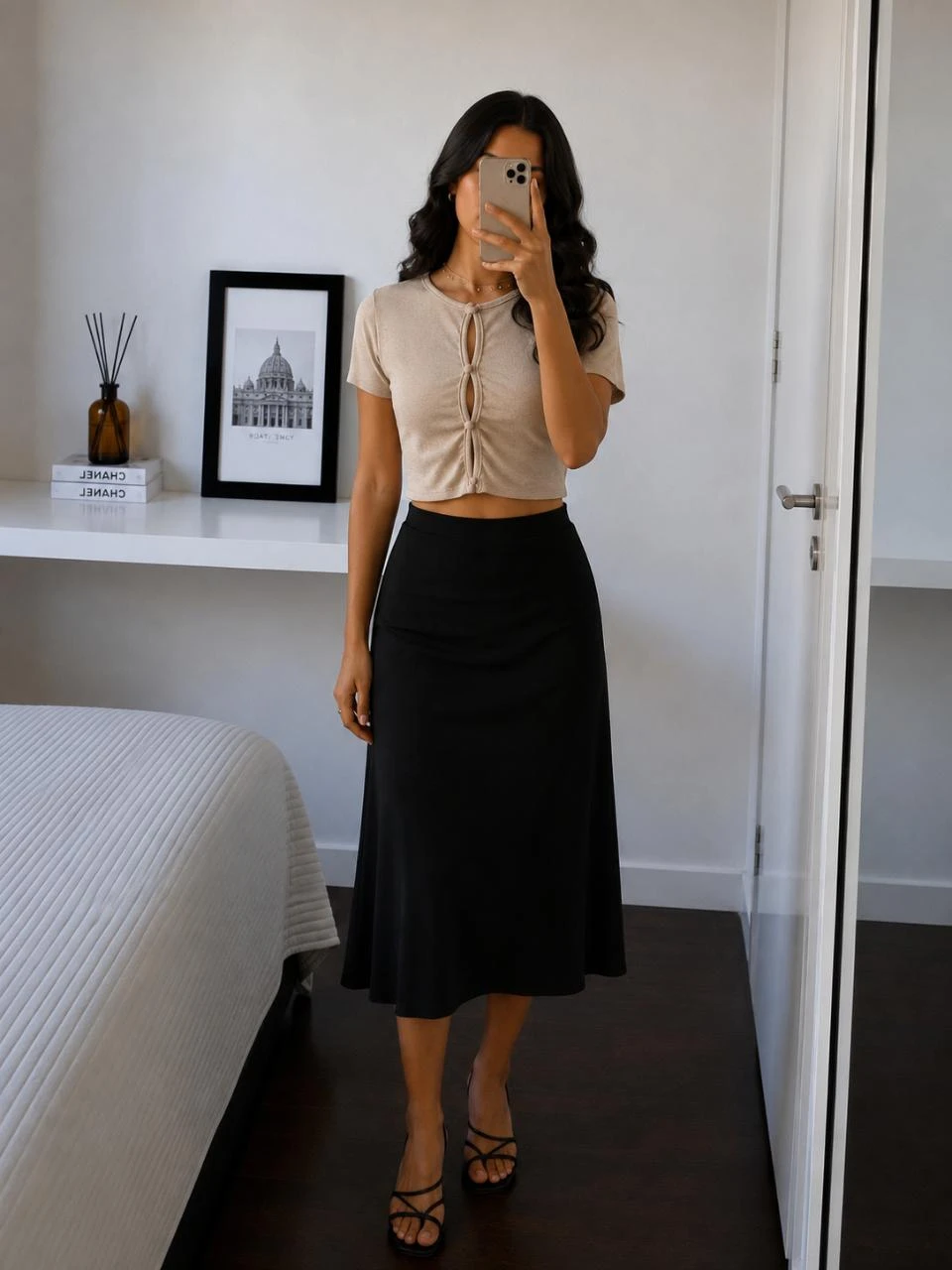 Top court/crop top Ardene beige irisé